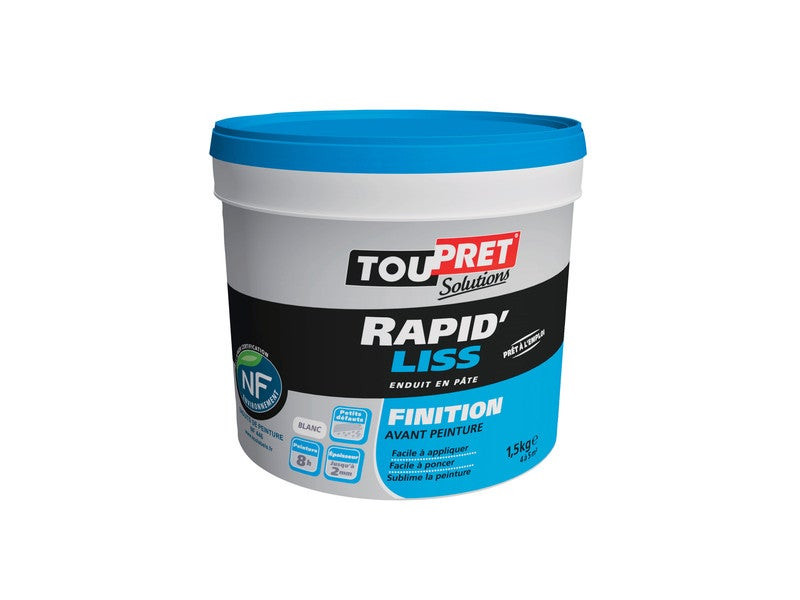 Enduit De Lissage 1.5 Kg En Pâte, Pour Mur / Plafond Intérieu