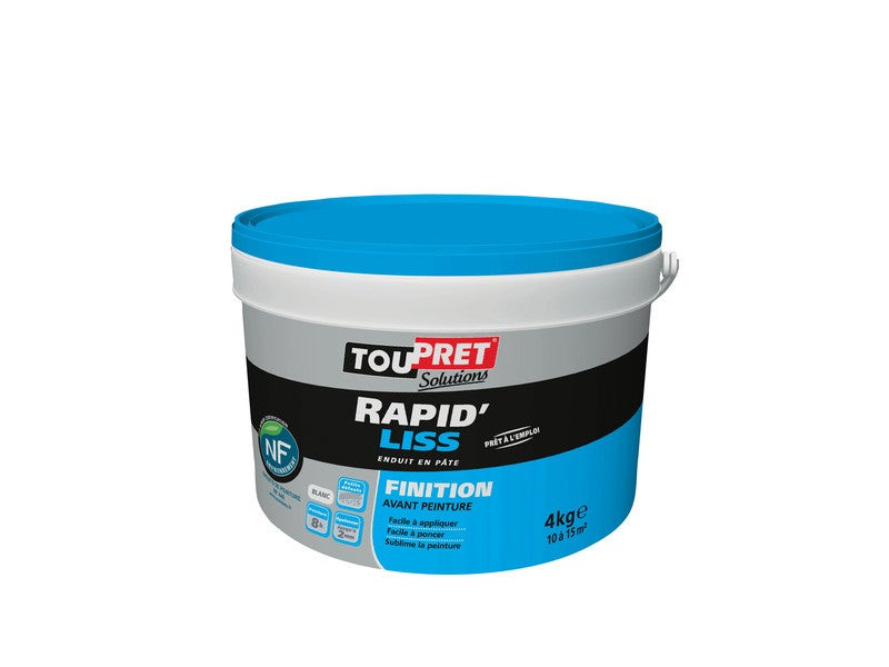 Enduit De Lissage 4 Kg En Pâte, Pour Mur / Plafond Intérieur