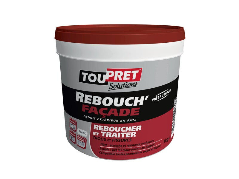 Enduit De Rebouchage Facade 1 Kg En Pâte, Pour Façade Extérieur