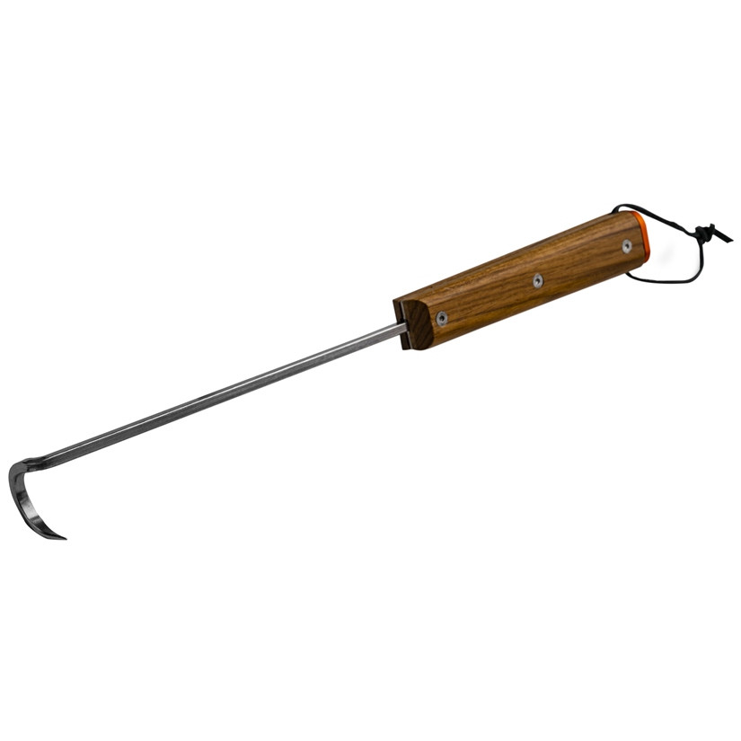 Pic à viande en acier inoxydable pour barbecue - manche en bois avec boucle