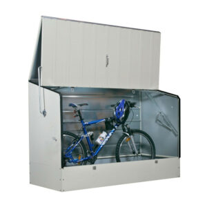 Abri à vélos en métal 1750L crème + kit d'ancrage - Bicycle Store