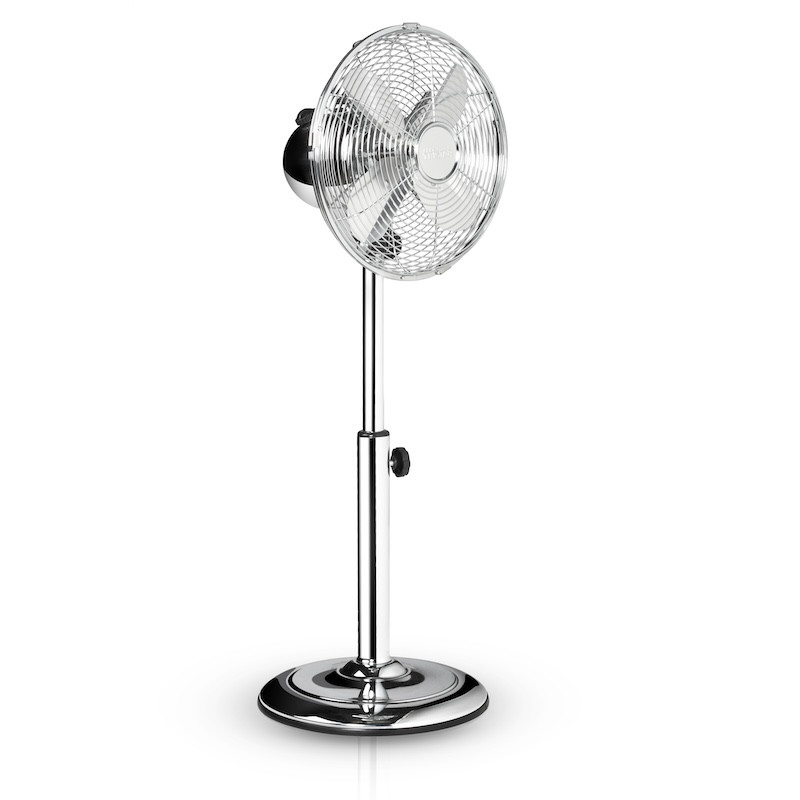 Ventilateur métallique sur pied Diamètre 25 cm - Réglable en hauteur 65-85 cm