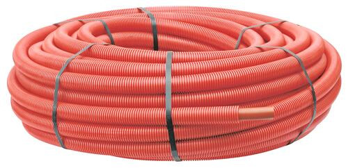 Tube PER pré-gainé rouge 50 m 13/16 SOMATHERM 113-16-50S