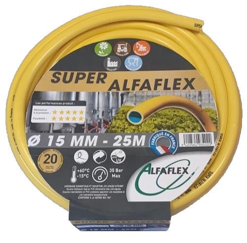 Tuyau d'arrosage diamètre 19 mm longueur 25 m SUPER ALFAFLEX AFSUP19025