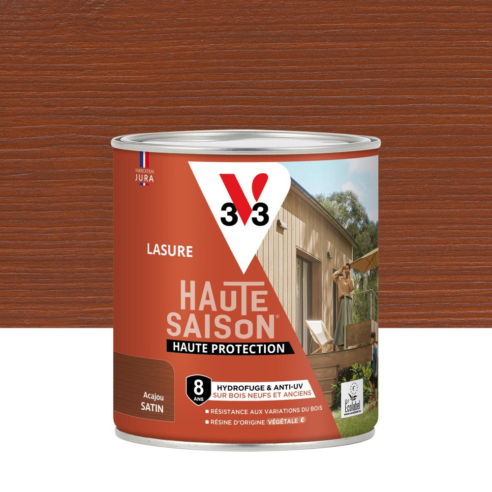 Lasure V33 Haute saison 8 ans acajou satiné 0.75 l