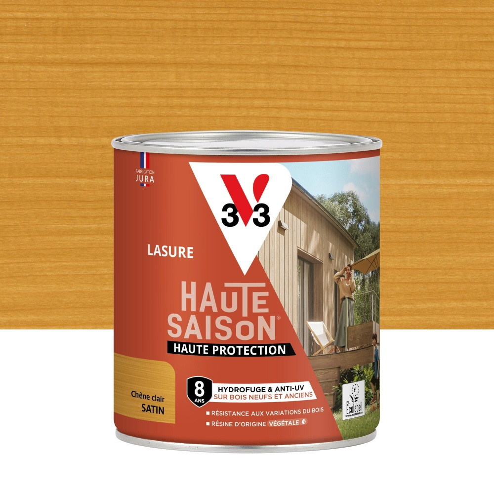 Lasure V33 Haute saison 8 ans chêne clair satiné 0.75 l