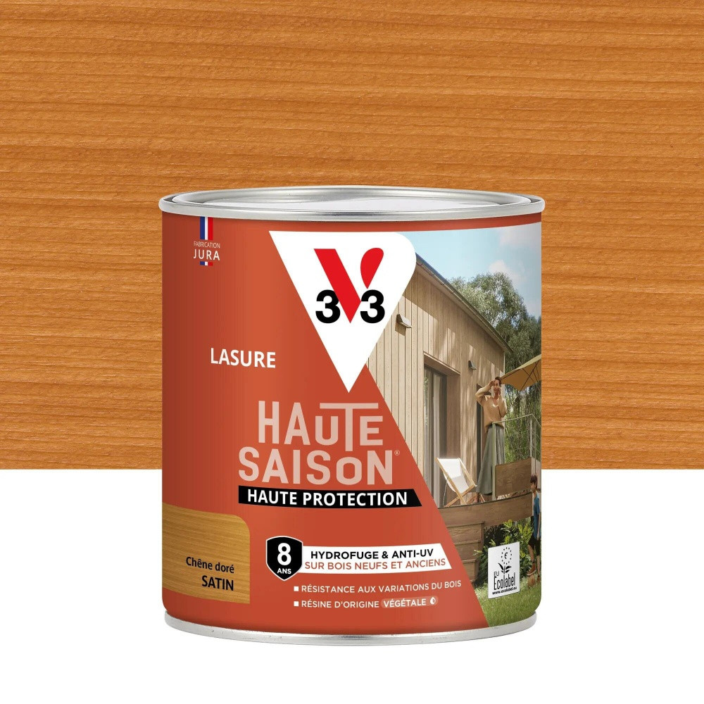 Lasure V33 Haute saison 8 ans chêne doré satiné 0.75 l