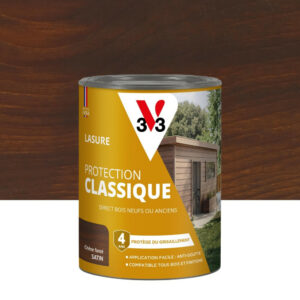 Lasure V33 Protection classique 4 ans chêne foncé satiné 0.75 l