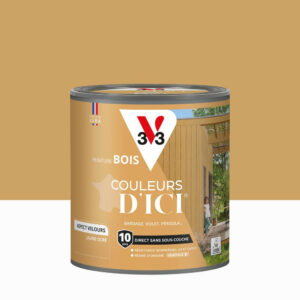 Peinture extérieure bois V33 Couleurs d'ici, jaune ocré velours 0.5l
