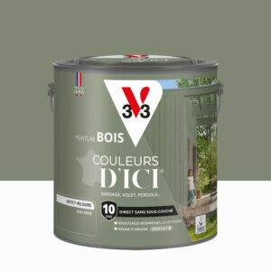 Peinture extérieure bois V33 Couleurs d'ici, kaki grisé velours 2l