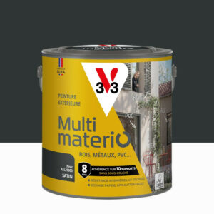 Peinture multimateriaux exterieure Multimaterio V33 noir satine 2 l