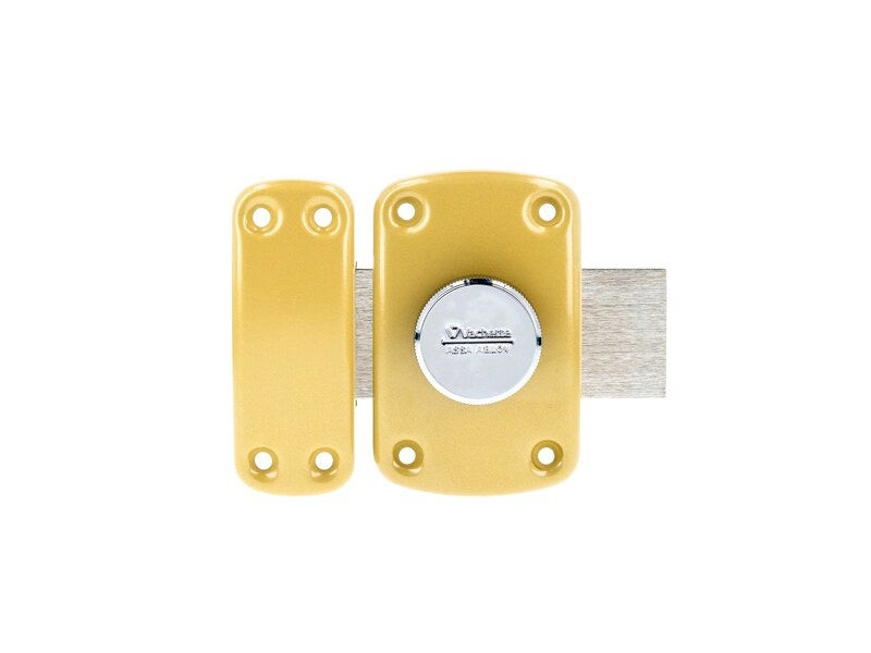 Verrou VACHETTE CYCLOP à bouton et cylindre 5 goupilles diamètre 23 mm, longueur 40 mm, 3 clés, bronze