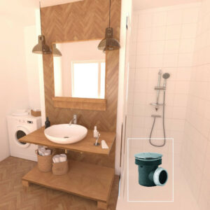 Bonde de douche pour receveur diam.60 sortie horizontal D40