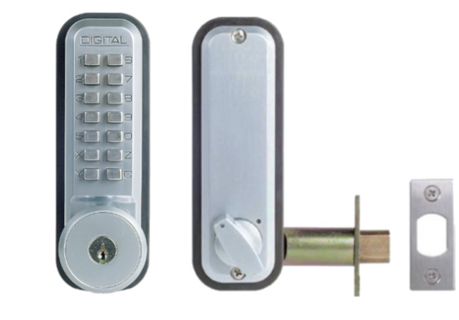 Verrou à code mécanique pêne dormant +clé de secours à larder UNICODE 2210CS UNITECNIC U300.1.235
