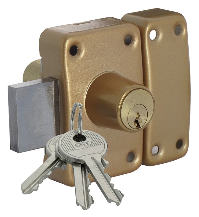 Verrou CITY 26 à double entrée gâche huisserie bois cylindre de 50 mm ISEO 10022501