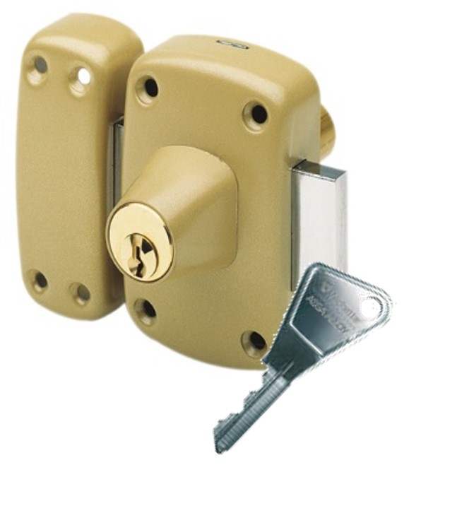 Verrou double entrée CYCLOP pêne de longueur 110 mm cylindre de 45 mm bronze VACHETTE 16243000