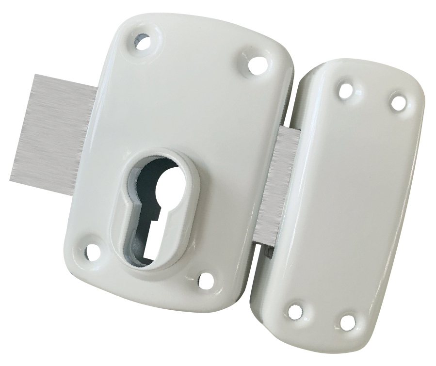 Verrou pour cylindre à profil européen 958E blanc sans cylindre HERACLES C5-95800EB