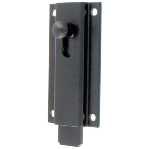 Verrou targette aluminium droit 120 mm noir RAL9005 BURGAUD 3VR92001