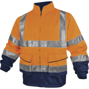 Veste de travail PANOSTYLE PHVE2 à haute visibilité orange fluo/bleu marine TL DELTA PLUS PHVE2OMGT