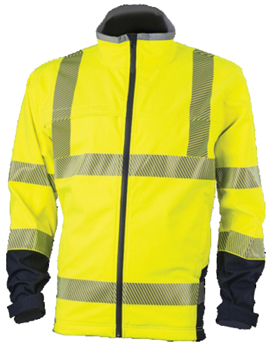 Veste Softshell STATION ACCESS HI-VIZ jaune fluo/bleu marine TM COVERGUARD 7STAYM