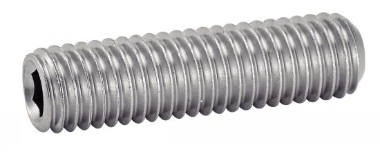 Vis à métaux sans-tête hexagonale creuse bout cuvette inox A2 DIN 916 2,5X6 boîte de 100 ACTON 622072,5X6