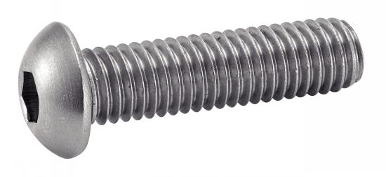 Vis à métaux tête bombée hexagonale creuse inox A2 ISO 7380 5X30 boîte de 200 ACTON 622025X30