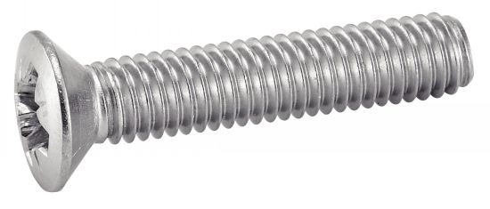 Vis à métaux tête fraisée bombée pozidrive inox A2 DIN 966 4X25 boîte de 200 ACTON 622214X25