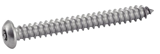 Vis à tôle tête bombée 6 lobes inviolable avec téton central A2 ISO 7380 4,8X32 ACTON 628104,8X32