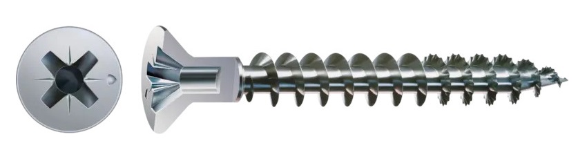 Vis bois aggloméré tête fraisée SPAX-S CAP zingué blanc 4,5x50 boîte de 500 SPAX 0271010450505