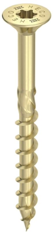 Vis tête fraisée torx HECOFIX Heco filetage partiel zingué jaune - 61134