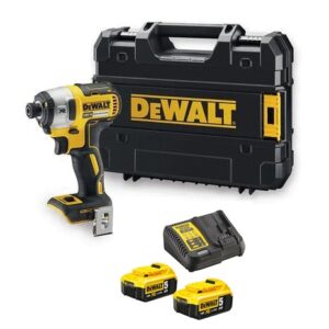 Visseuse à chocs 18V XR Brushless + 2 batteries 5 Ah + chargeur + coffret T-STAK DEWALT DCF887P2-QW