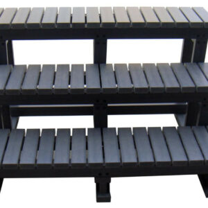 Escalier composite grey 3 marches - H 73,5 X L 86 l 126,5 cm