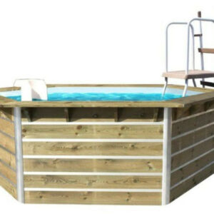 Piscine bois hexagonale CEBU - 3,50 x 2,95 x H. 1,11 m