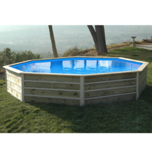 Piscine bois octogonale - 4,95 x 3,15 x H. 1,29 m SAINT BERNARD
