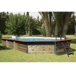 Piscine bois octogonale - 7,30 x 4,20 x H. 1,29 m SIAYAN