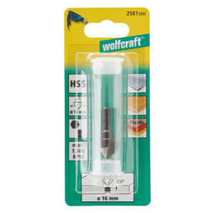 Fraise à encastrer HSS 3 tranchants WOLFCRAFT 2581, diamètre 16 mm