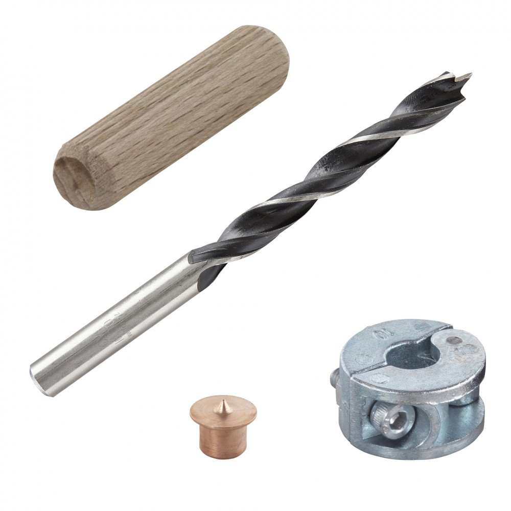 Kit centreurs forets tourillons Diam.10 mm WOLFCRAFT