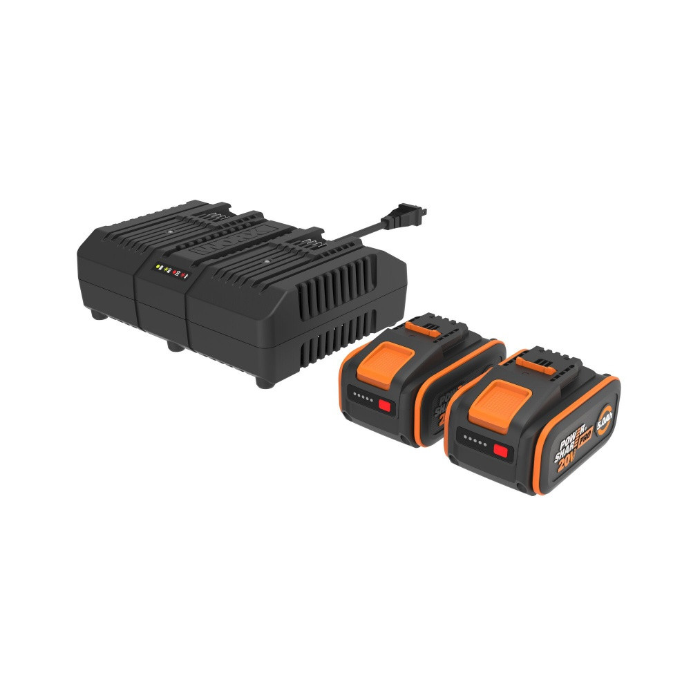 Chargeur et batterie WORX, 20 V, 5 Ah Wa3260.j lithium-ion