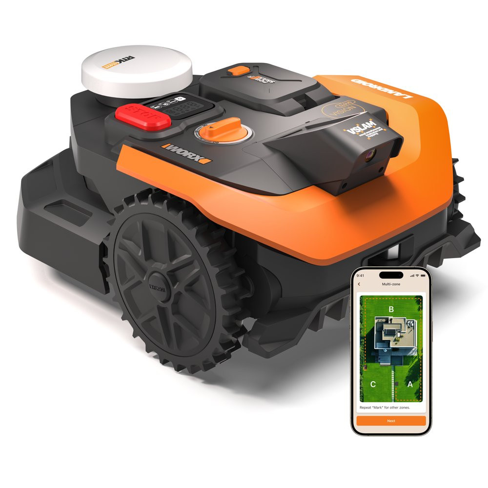 Robot tondeuse connecté sans fil WORX VISION CLOUD 2WD - Jusqu'à 500m² - WR305E