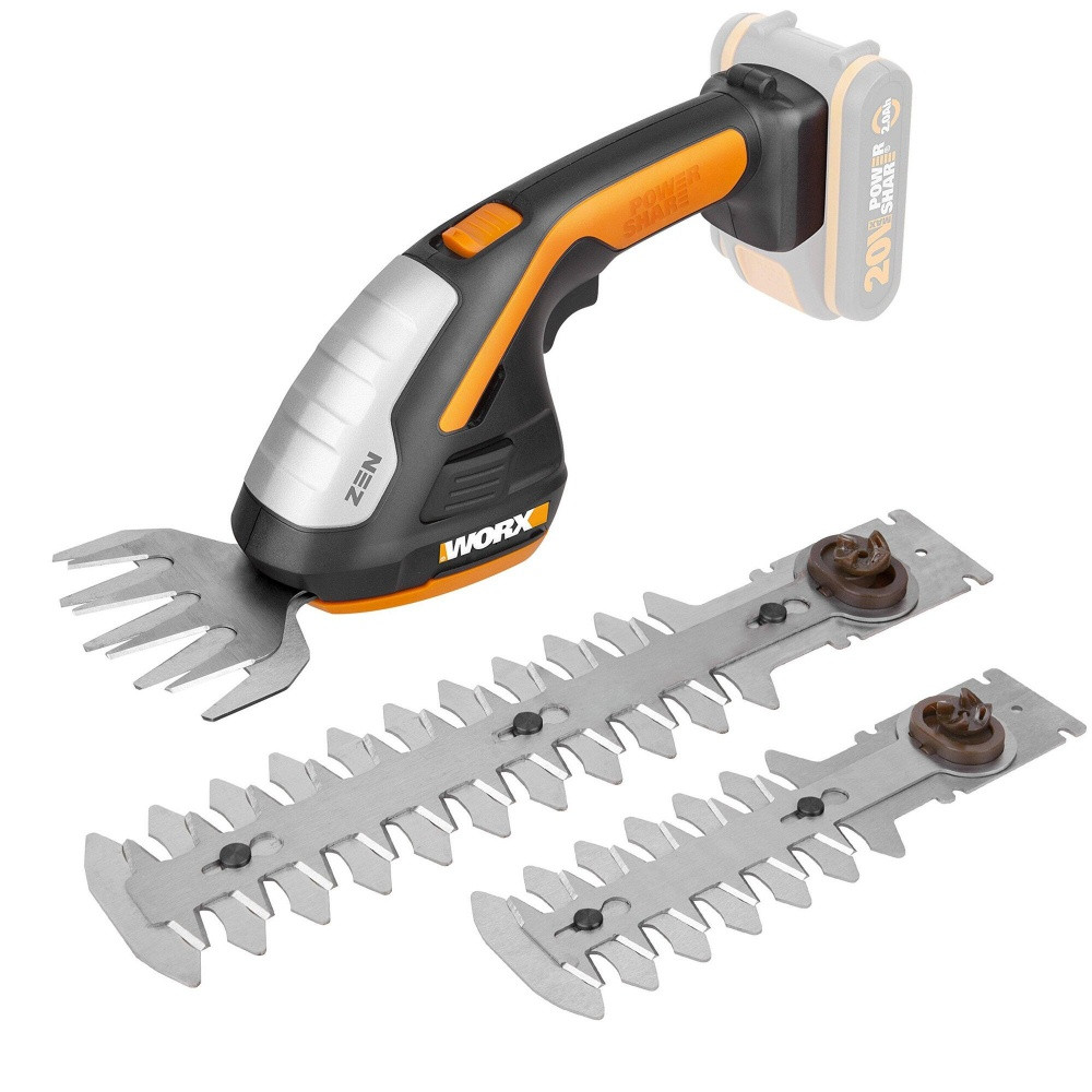 Set Sculpte-Haies / Cisaille sans fil 20V WORX - WG801E.91 sans batt. 4 lames