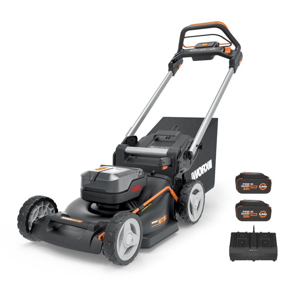 Tondeuse sur batterie WORX Wg749e.2 40 V, l.46 cm