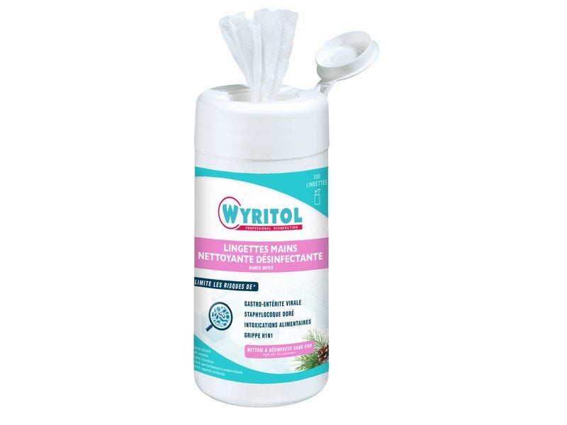 Lingettes Mains Wyritol, 100 Lingettes