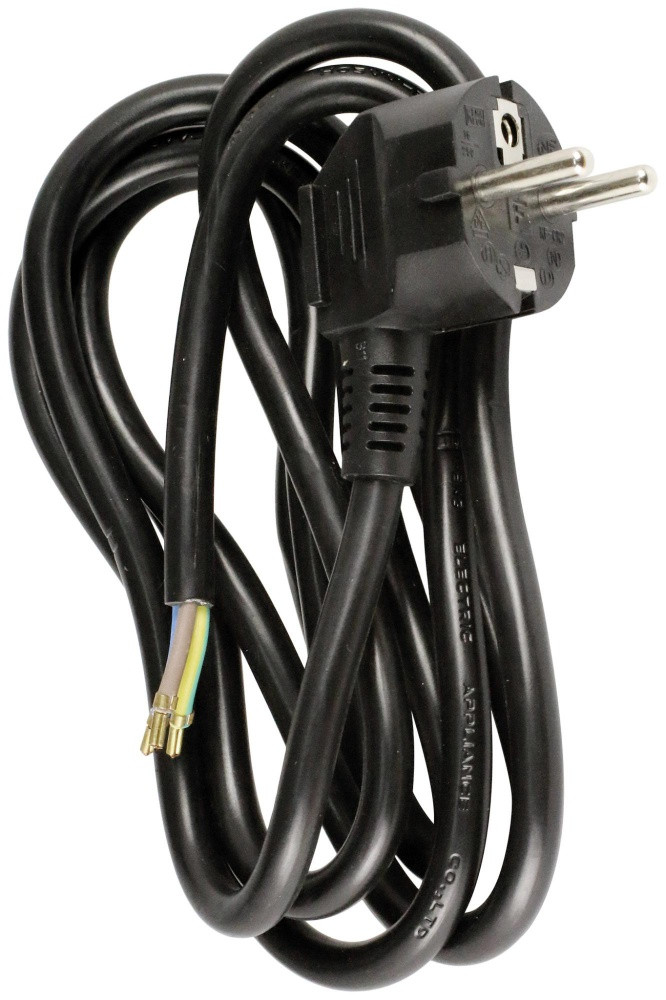 Cordon d'alimentation avec prise 16A 3G1,5 2m Noir - Zenitech
