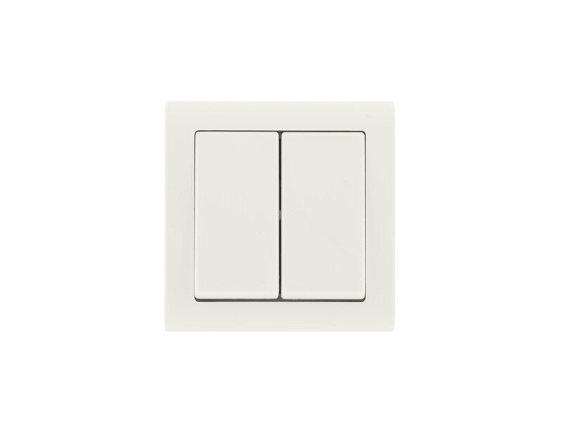 Double interrupteur va-et-vient saillie complet Besto, blanc