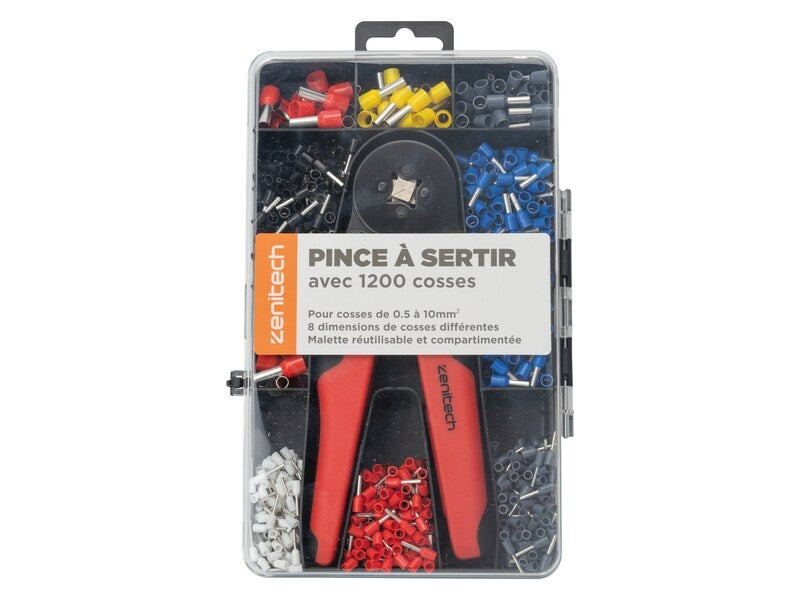 Lot de 1200 cosses avec pince a sertir, ZENITECH