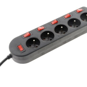 Multiprise Filaire, 5 Prises Noir