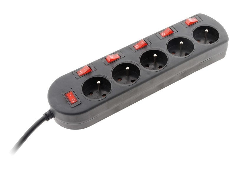 Multiprise Filaire, 5 Prises Noir