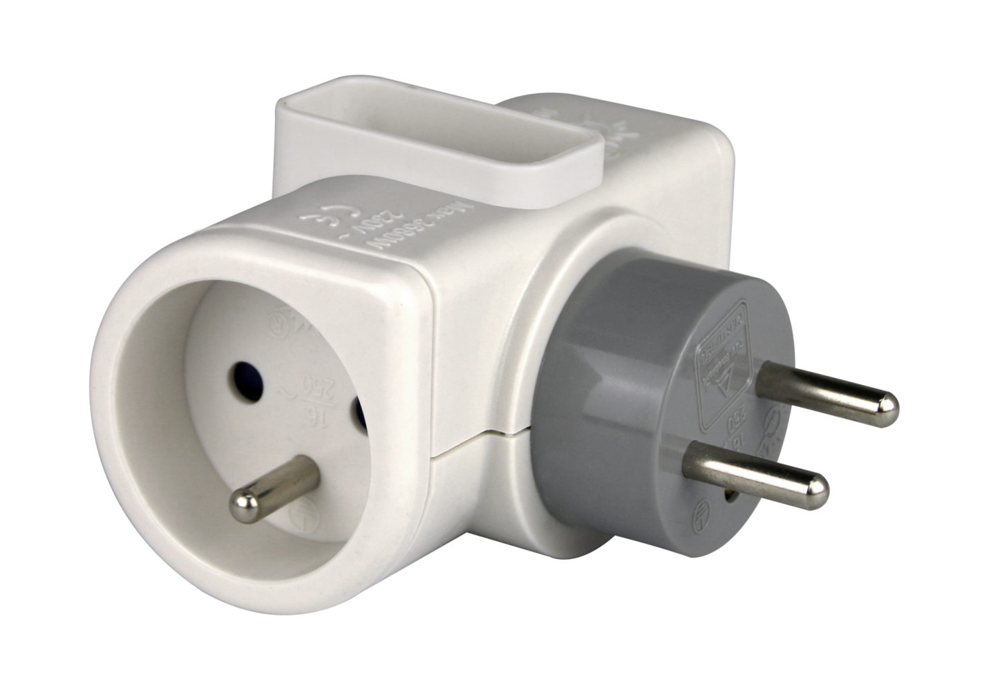 Multiprise sans câble avec prise rotative, 3 prises blanc ZENITECH