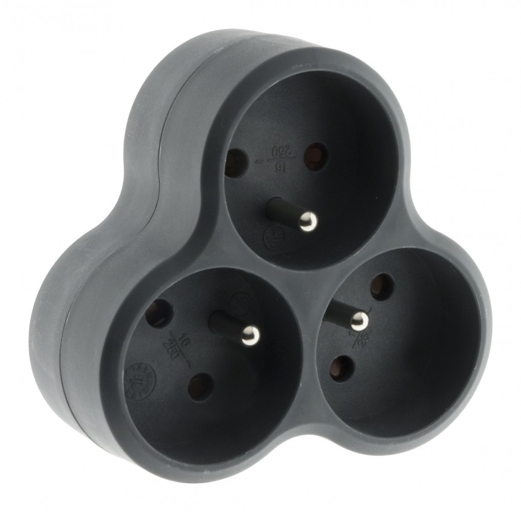 Triplite filaire, 3 prises gris ZENITECH