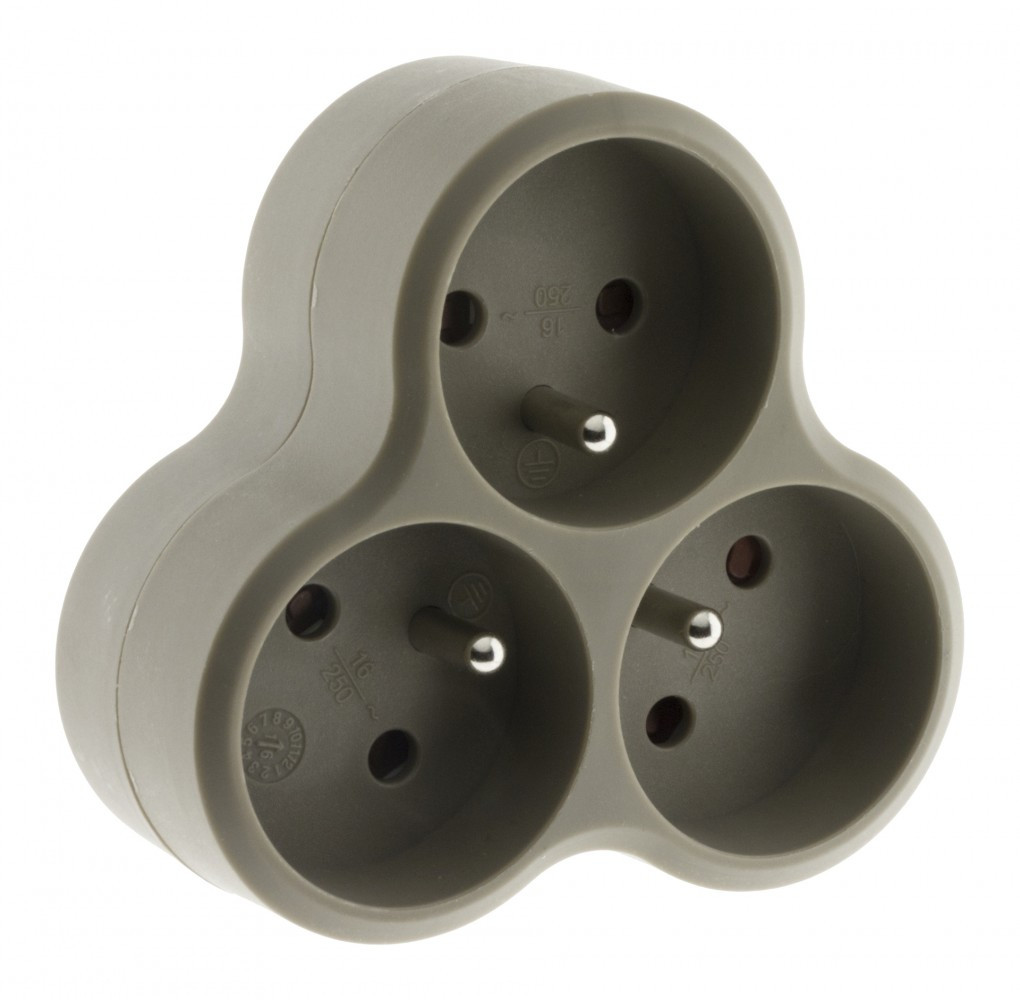 Triplite filaire, 3 prises taupe INOTECH